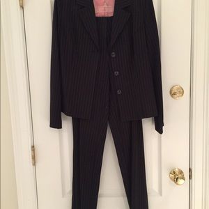 2 pc black pinstripes ladies suit